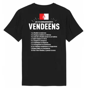 10 commandements vendéens - T-shirt coton bio - imprimé sur le dos fr