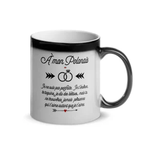À mon Polonais - Tasse magique - Mug magique noire lorsqu'elle est vide.